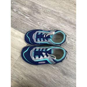 Keen Little Kids Sneaker 8 Gray Safety Orange Knotch Hollow 1025884